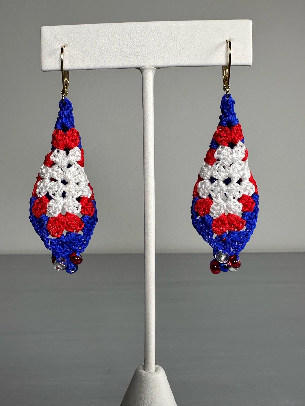 Handmade Crochet USA Earrings